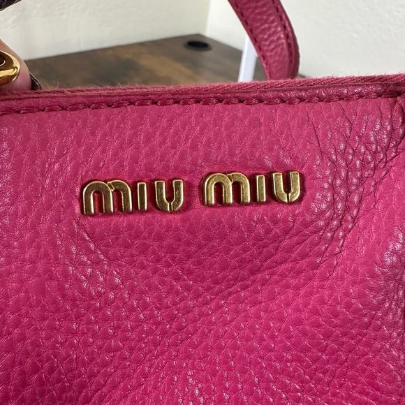 Miu Miu Pink Leather Handbag W/ Certificate of Authenticity - Picture 9 of 16
